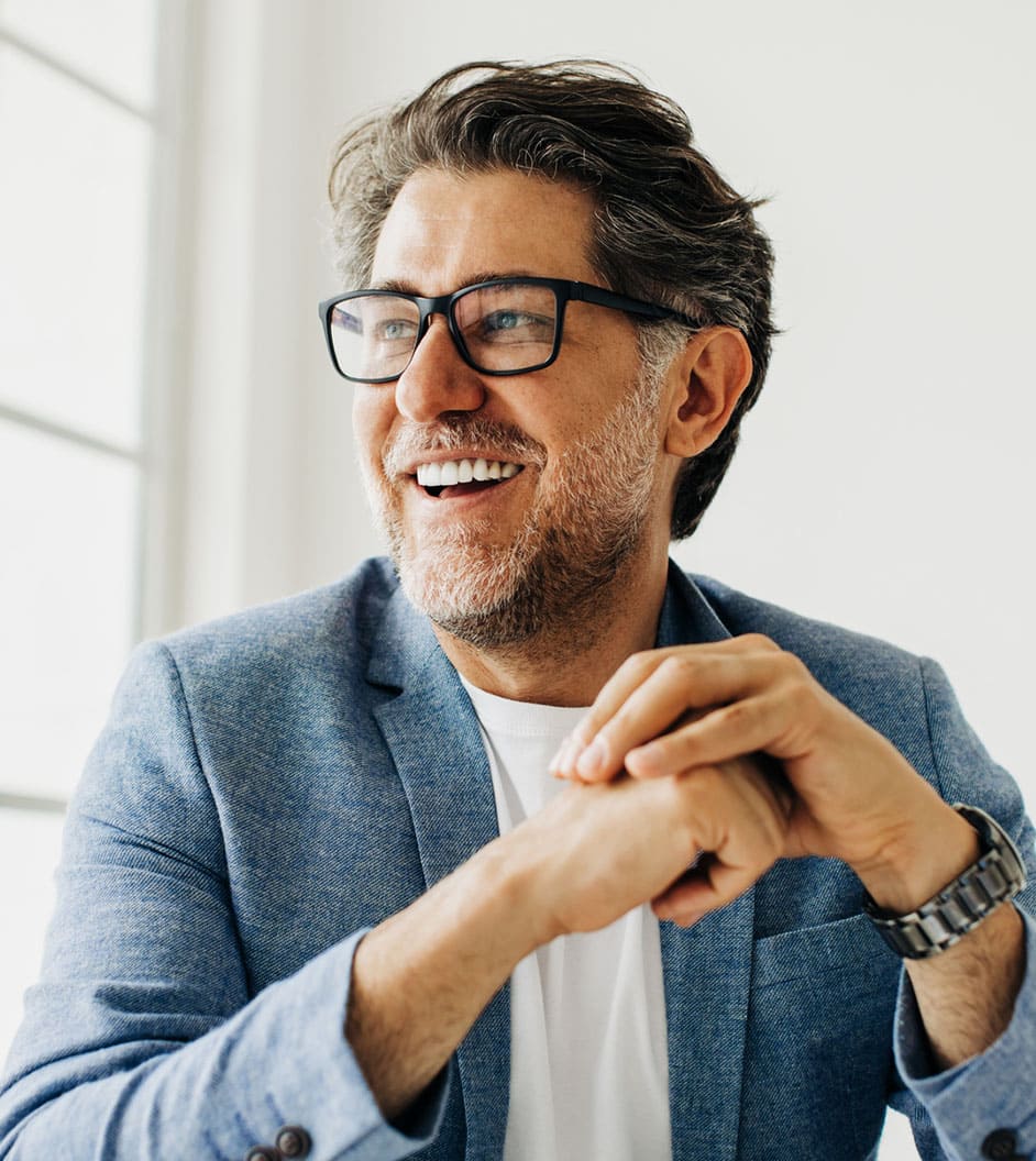 Male during a meeting Photo of a male during a meeting